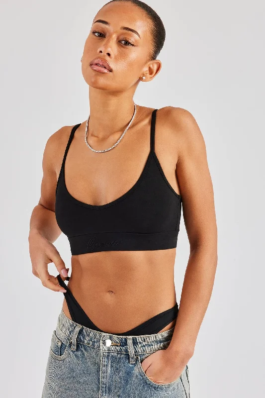 Cernucci Jersey Bralet - Black Cozy Women's Winter