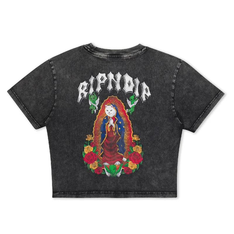 Mother Nerm Cropped Baby Tee (Black Wash) Dynamic Women's Moto
