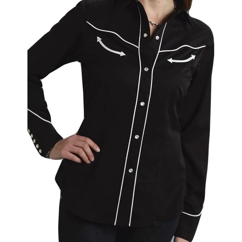 Roper Western Shirt Womens L/S Flag Steer Black 03-050-0185-0040 BL Cool Women's Skate Roper Western Shirt Womens L/S Flag Steer Black 03-050-0185-0040 BL Cool Women's Skate