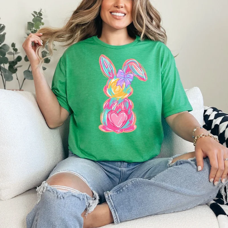 Watercolor Bunny Graphic Tee Elegant Women's Formal 