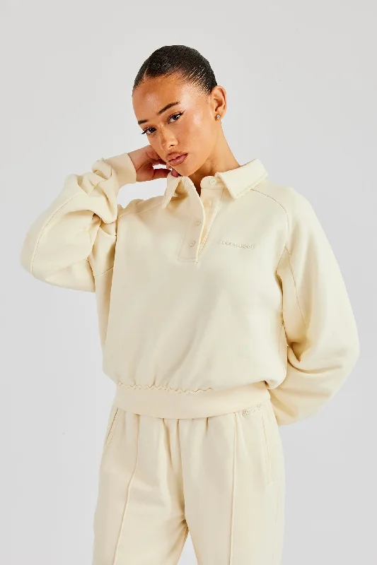 Washed Polo Sweatshirt - Butter Yellow Athletic Women's 