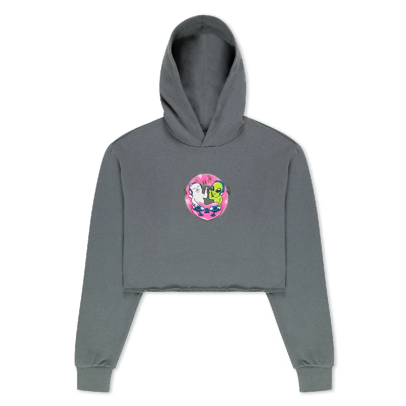 Love Is Ripndip Cropped Hoodie (Charcoal) Athletic Women's 
