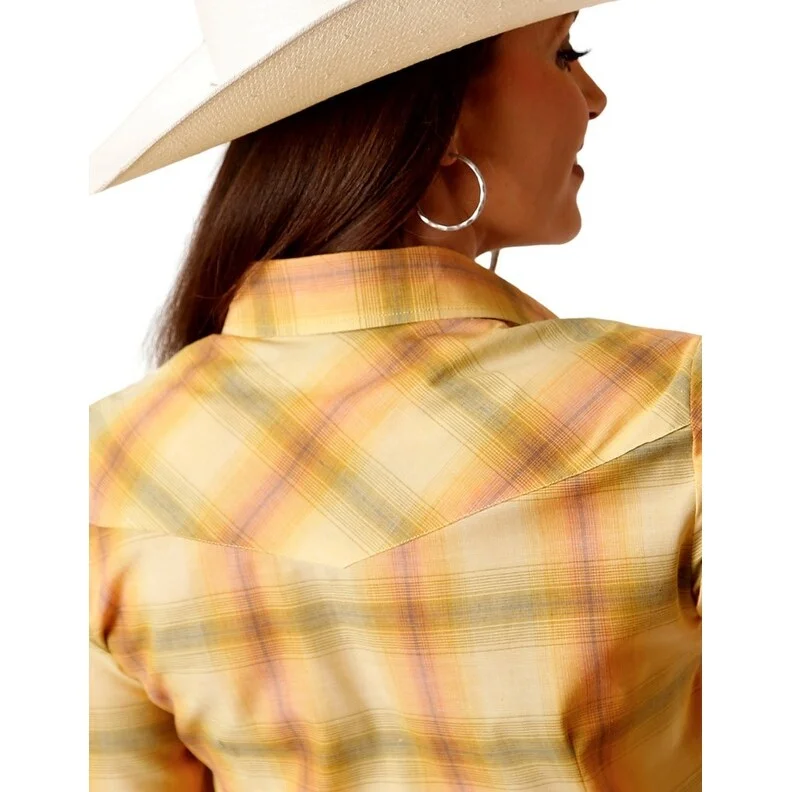 Roper Western Shirt Womens Long Sleeve Yellow 01-050-0101-2006 YE Relaxed Women's Beachy Roper Western Shirt Womens Long Sleeve Yellow 01-050-0101-2006 YE Relaxed Women's Beachy