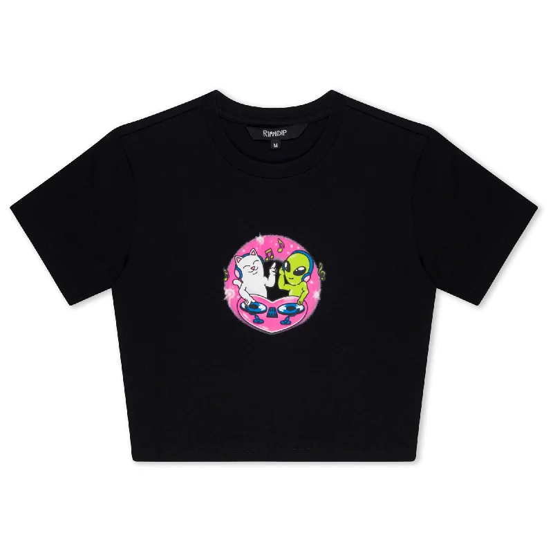Love Is Ripndip Cropped Baby Tee (Black) Relaxed Women's 