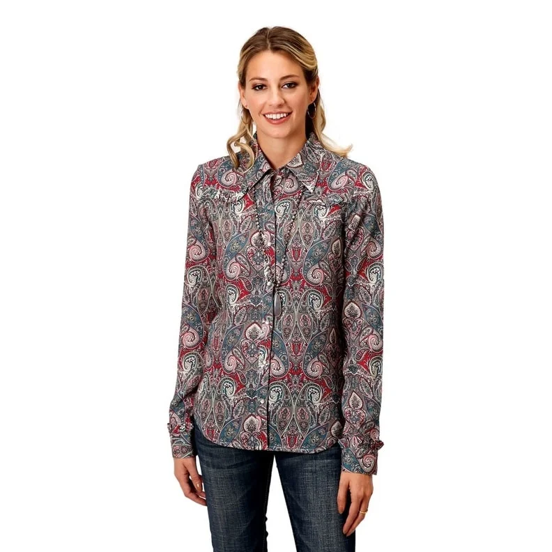 Roper Western Shirt Womens L/S Paisley Sage 03-050-0590-7033 GR Stylish Women's Neon Roper Western Shirt Womens L/S Paisley Sage 03-050-0590-7033 GR Stylish Women's Neon