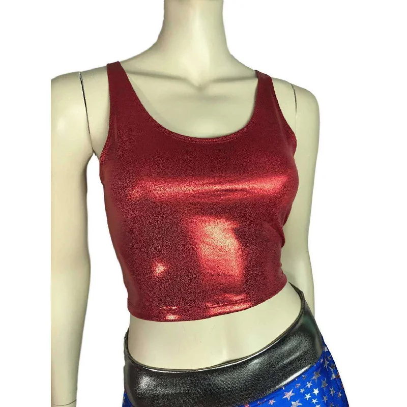 Crop Tank Top - Red Mystique Australian Beach