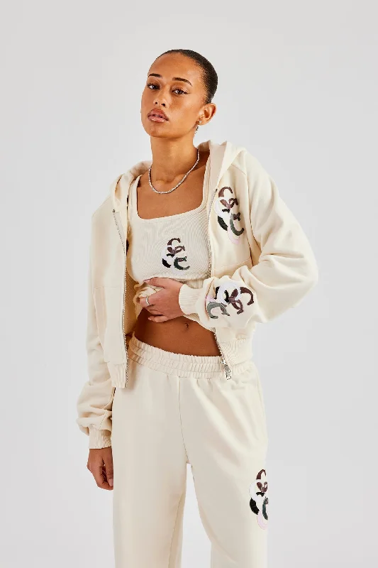 Ribbed Layered Applique Vest Top - Off White Disco