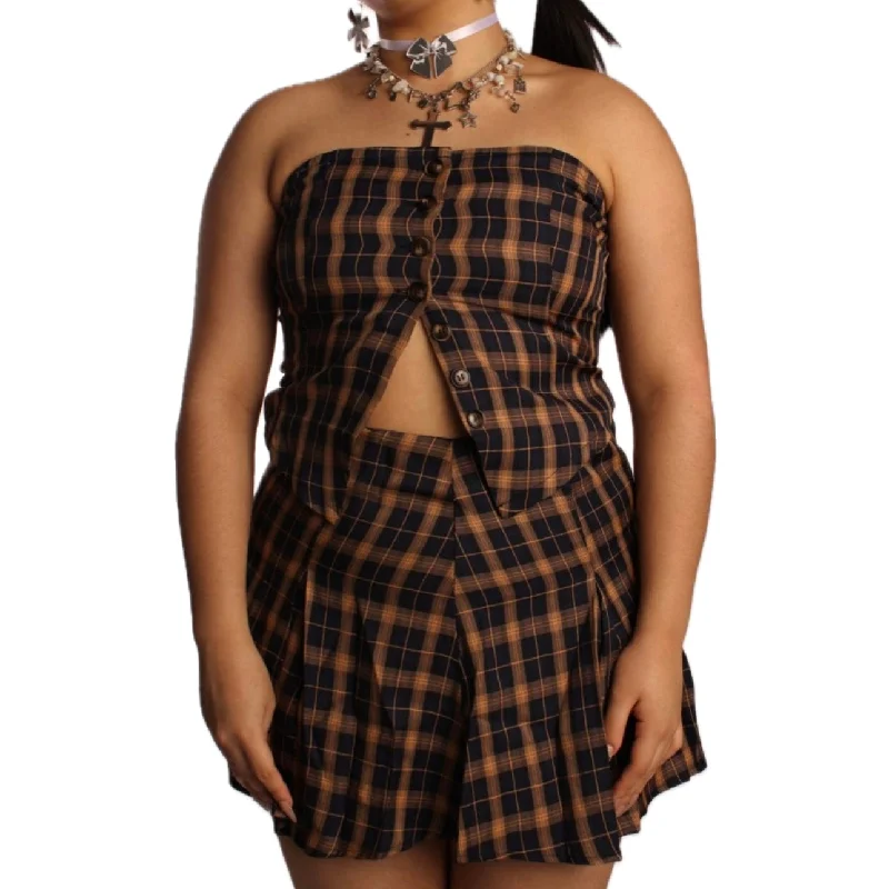 Plaid Navy Set Relaxed Women's 