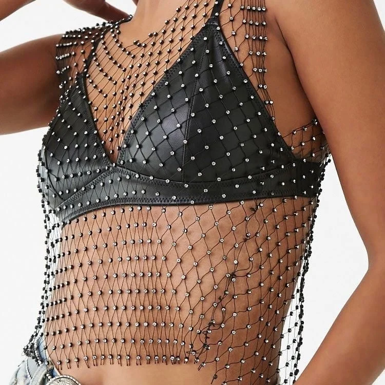 Rhinestones Top Gym