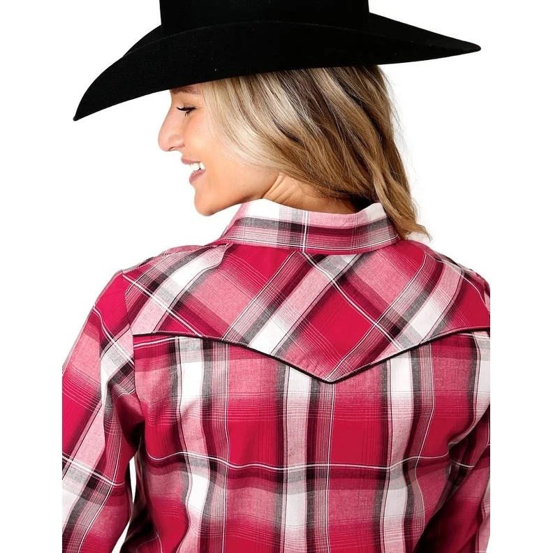 Roper Western Shirt Womens L/S Plaid Snap Red 01-050-0016-6070 RE Modern Women's 