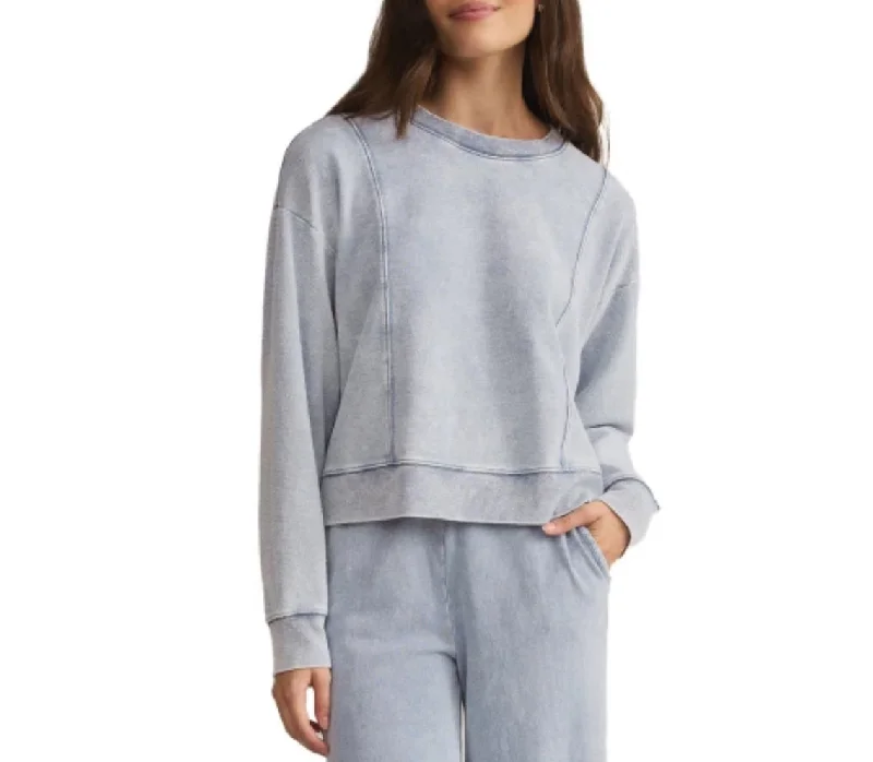 ZSUPPLY LAX KNIT DENIM SWEATSHIRT-WASHED INDIGO Sustainable Organic