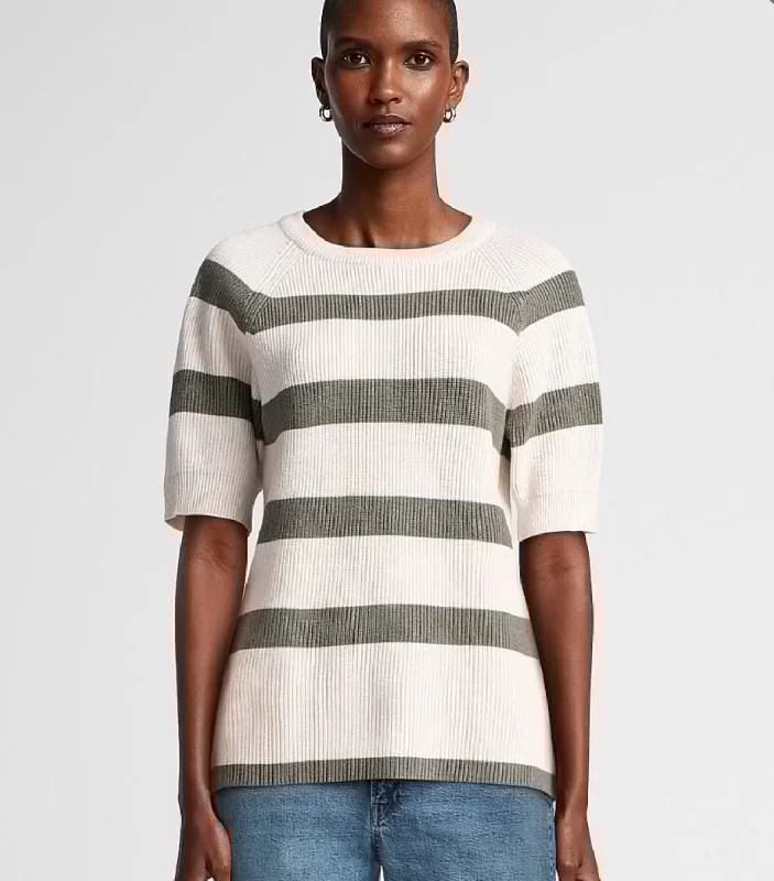 SOYA CONCEPT KANITA STRIPE KNIT SS TOP Sleek Women's Metallic