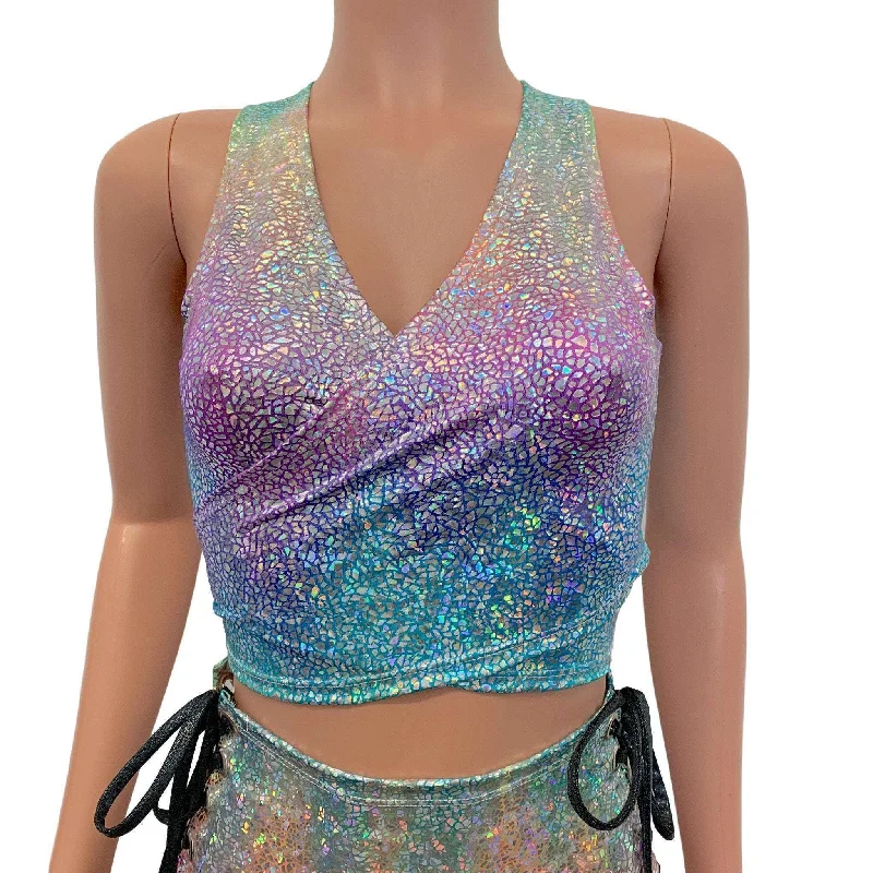Crop Wrap Top - Rainbow Avatar - Choose Sleeve Length Vacation