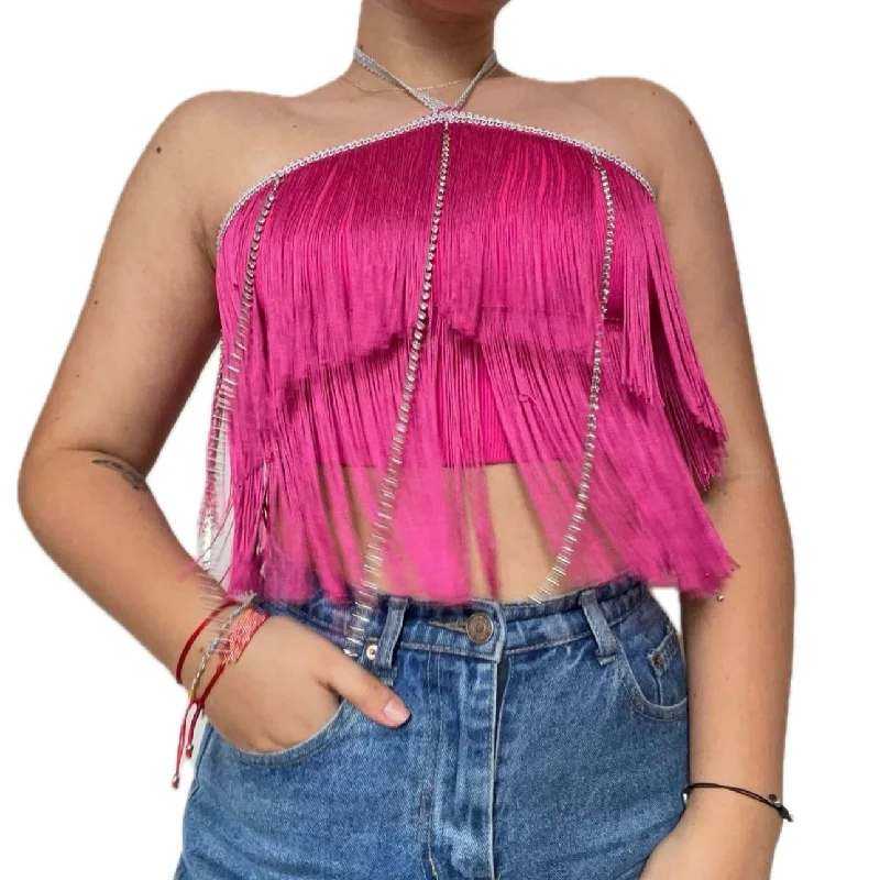 Fringe Rhinestones Top Street
