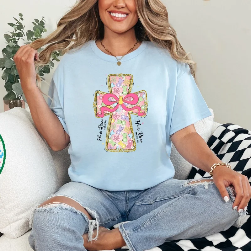 Peeps and Bows Cross Graphic Tee Geometric